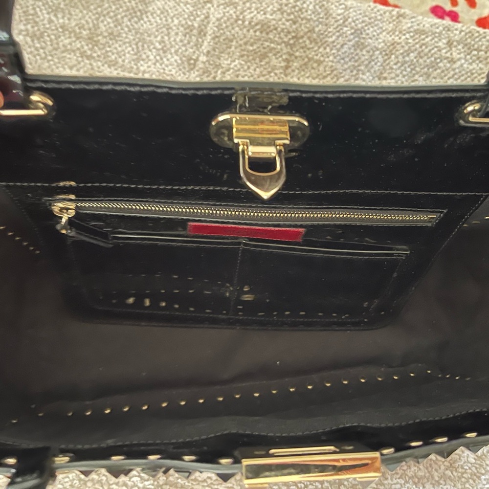 Valentino Garavani Black Studded Patent Tote - Picture 16 of 16